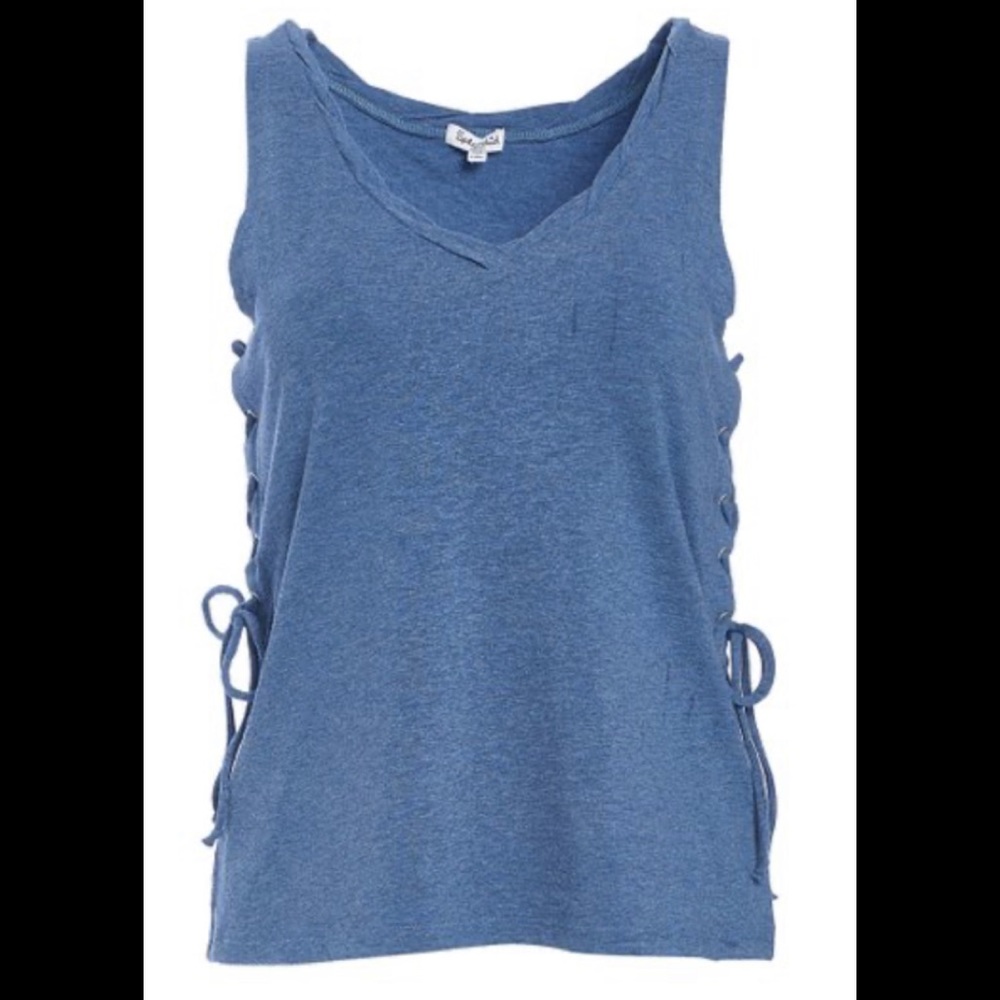 Splendid Lace up Tank ocean blue splendor xs
